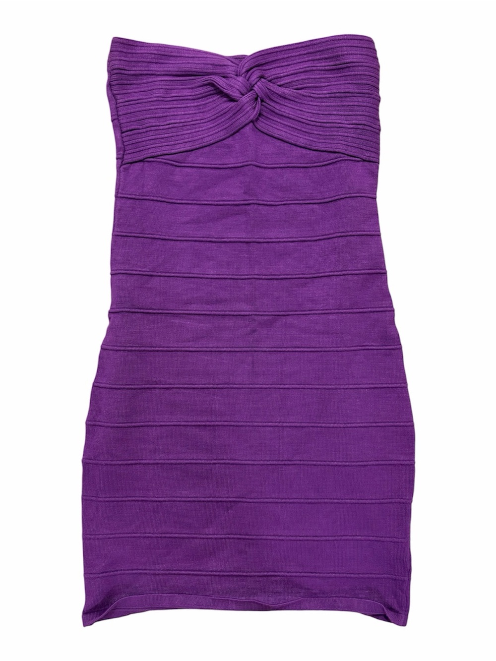 Strapless Purple Bandage Bodycon Dress